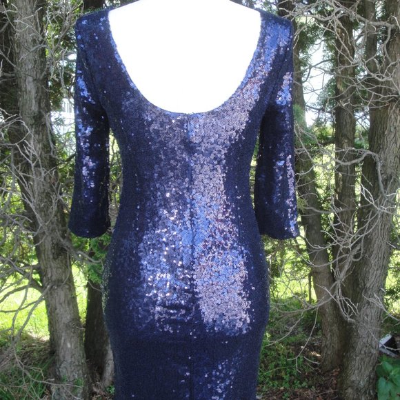 Lulus Blue Sequin Dress Size S - Picture 4 of 10